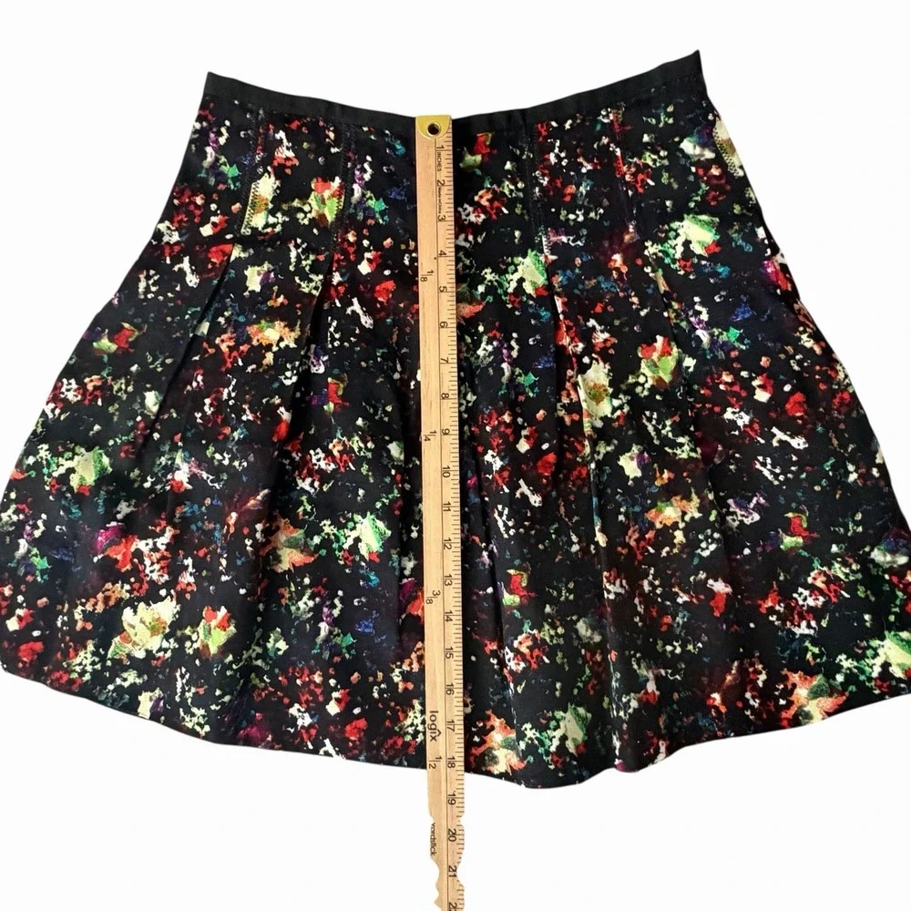 GAP Confetti Pleat Skater Skirt‎ Sz 4 Black Colorful Pockets Y2K Preppy Gothcore